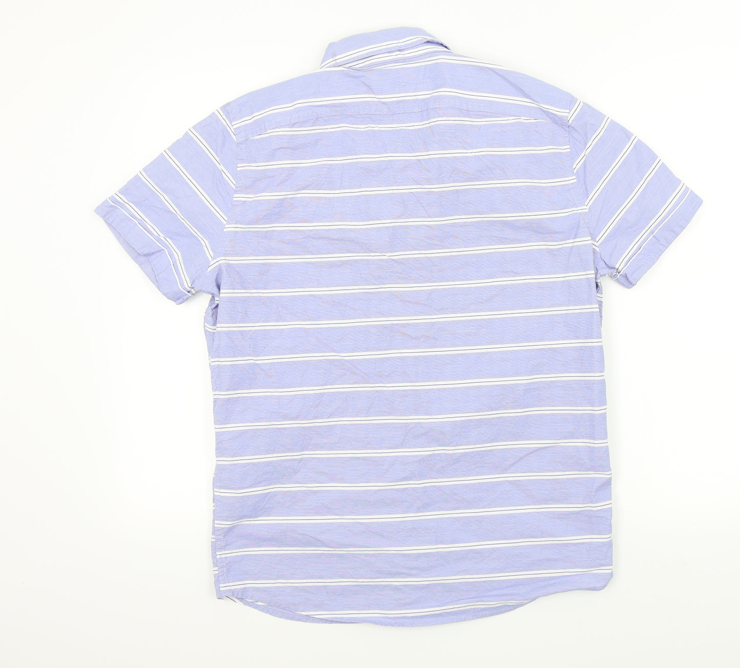 Abercrombie & Fitch Mens Blue Striped   Button-Up Size L