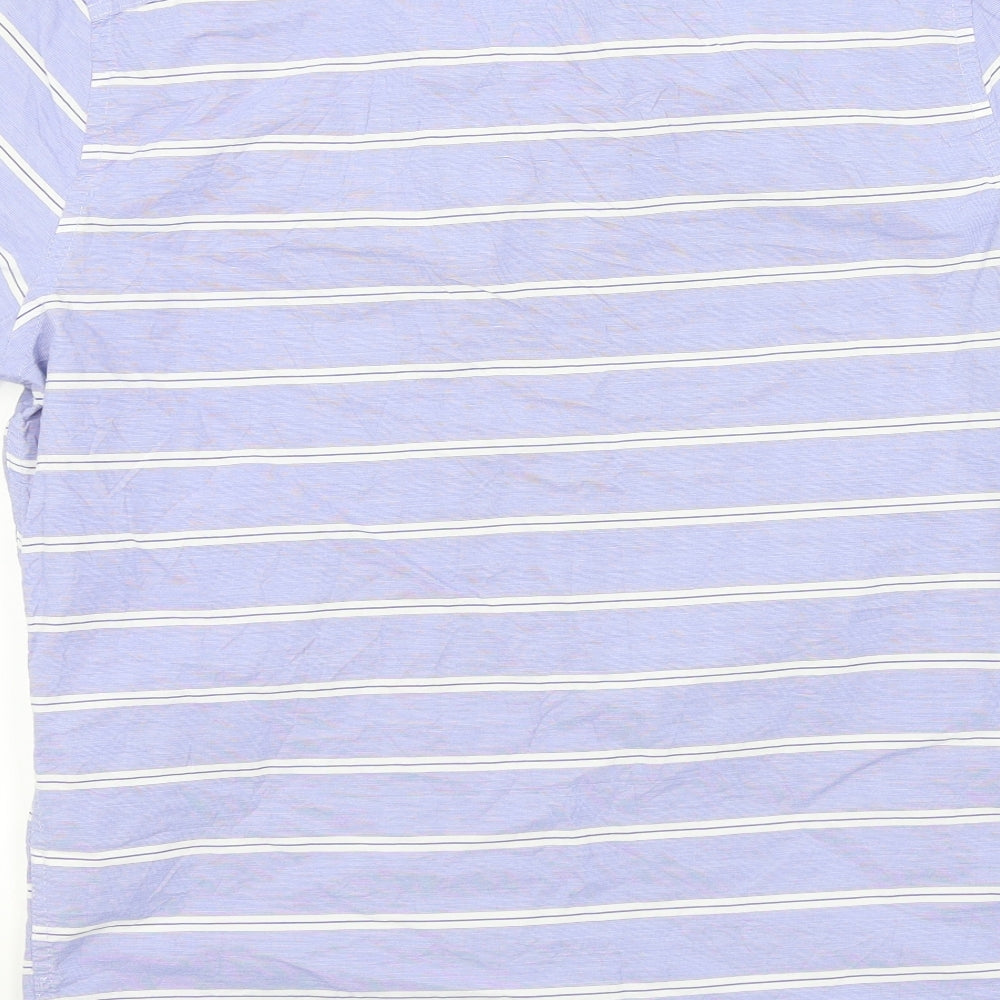 Abercrombie & Fitch Mens Blue Striped   Button-Up Size L