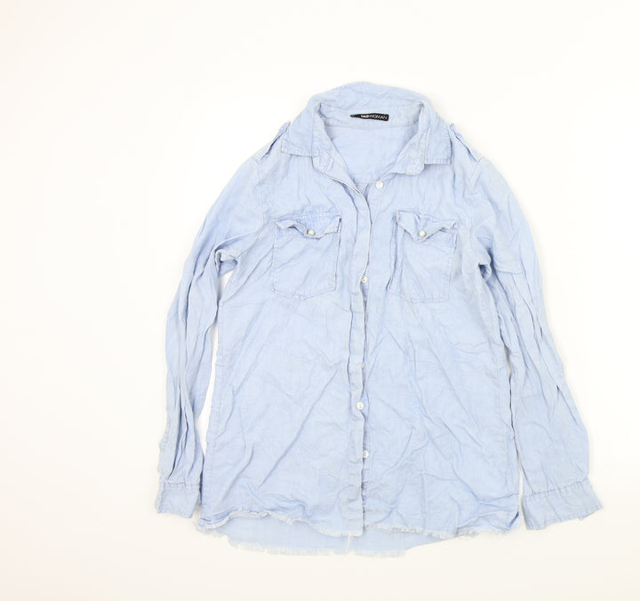 tag woman Womens Blue Colourblock  Basic Button-Up Size S