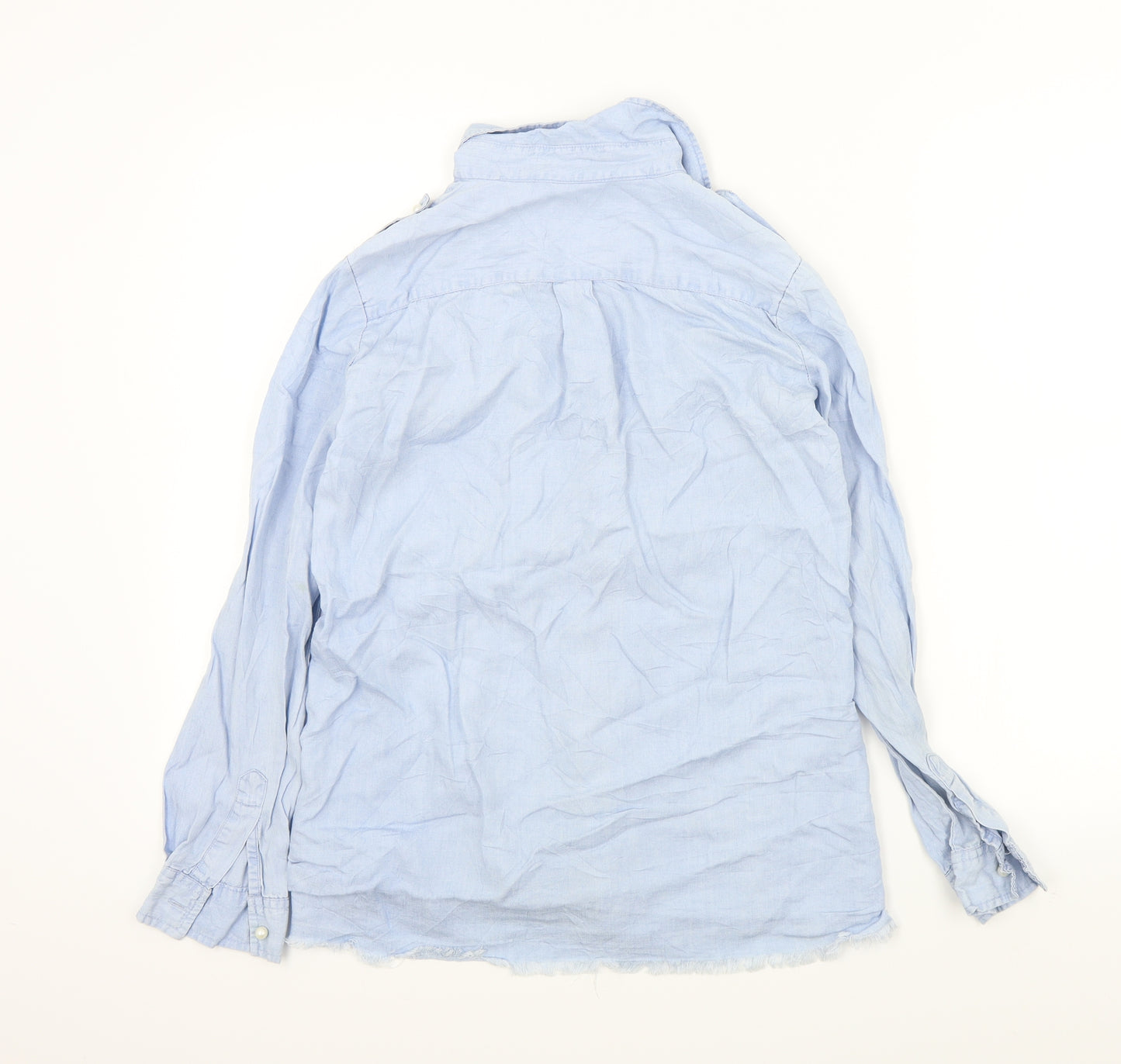 tag woman Womens Blue Colourblock  Basic Button-Up Size S