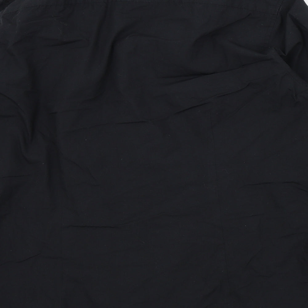 BURTONS Mens Black Colourblock   Button-Up Size 16.5