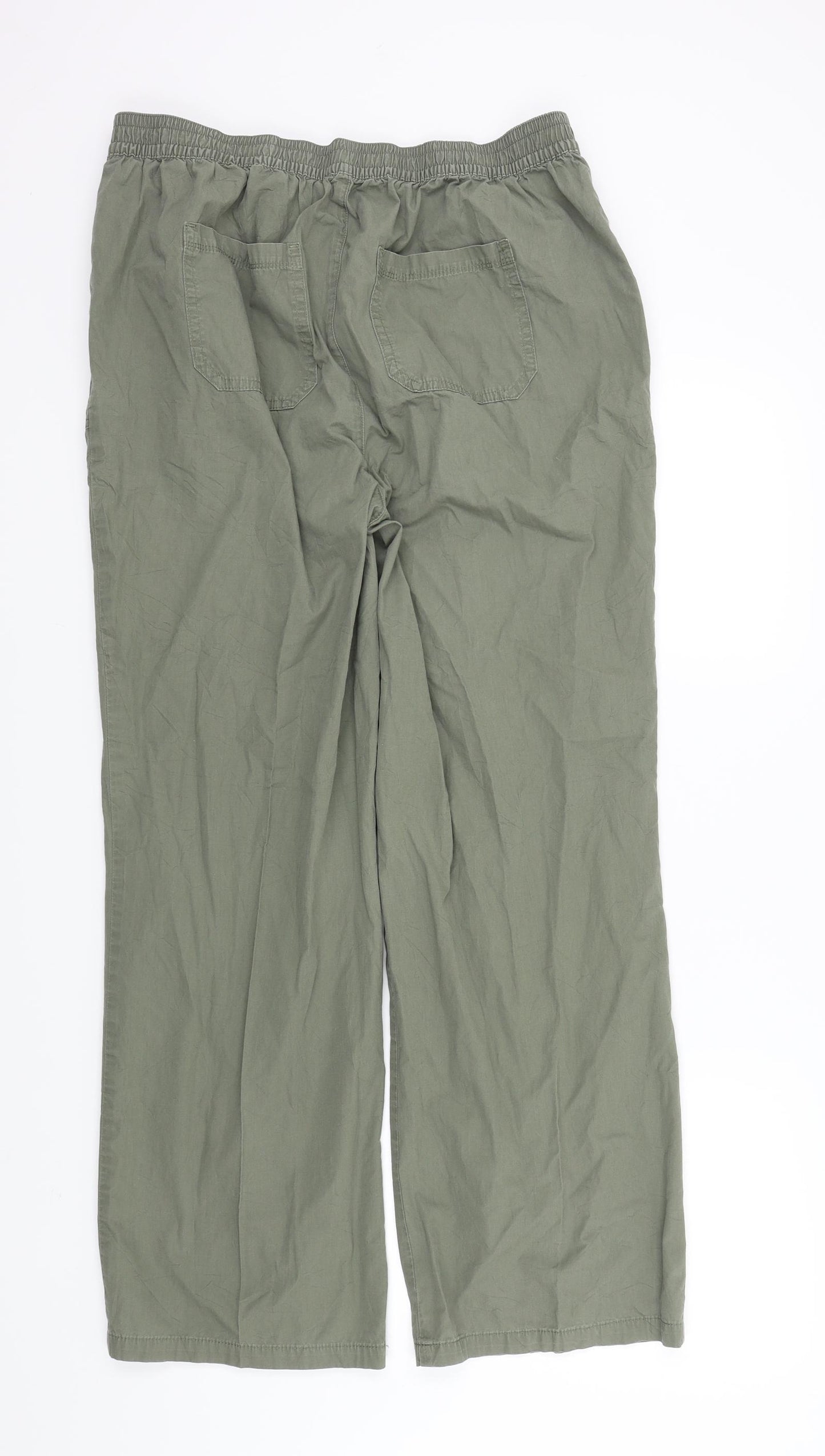 M&S Womens Green   Trousers  Size 16 L28 in