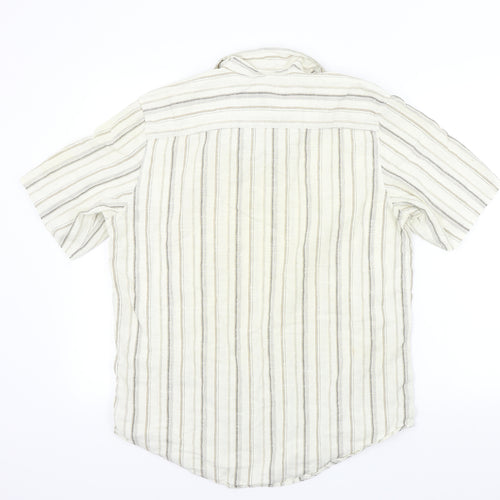 Cherokee Mens Brown Striped   Button-Up Size M