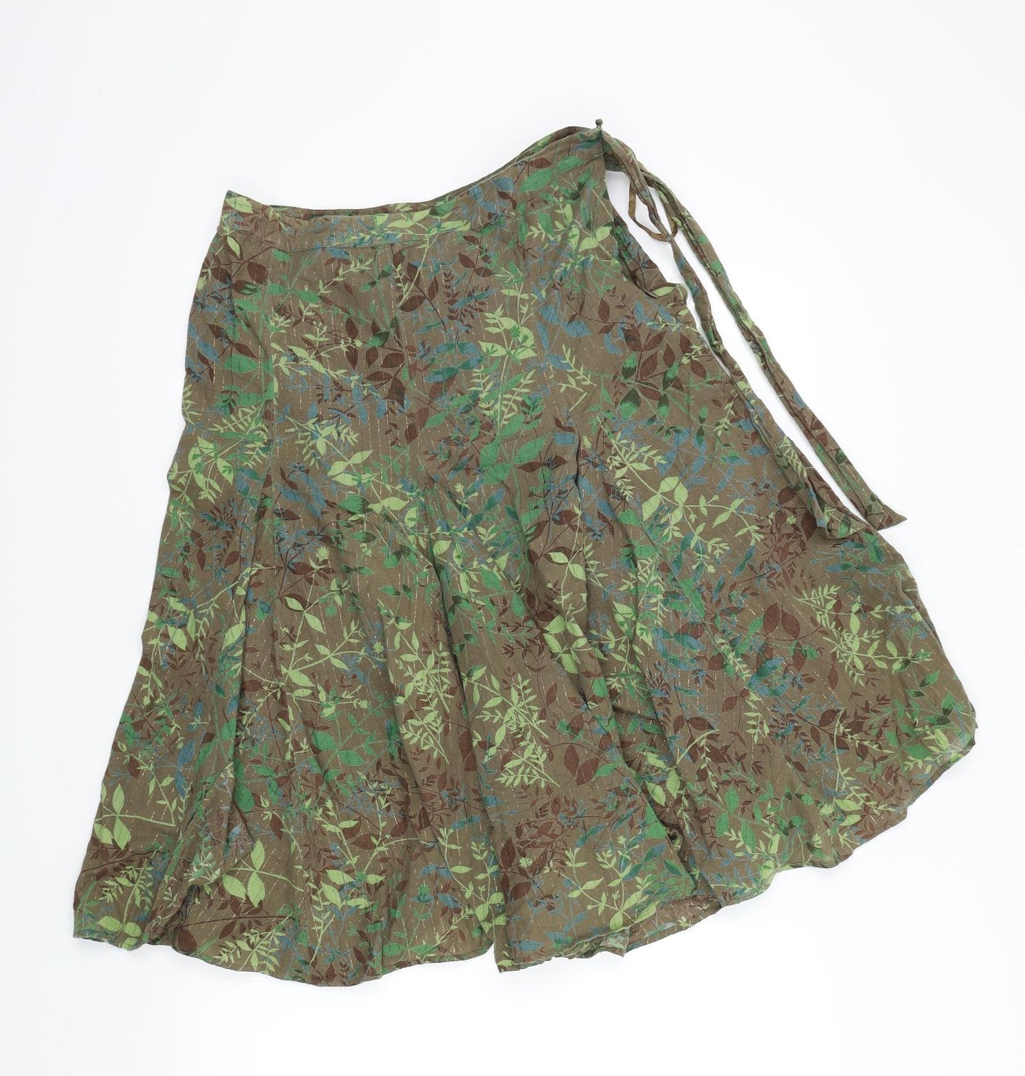 Monsoon Womens Green Floral  Flare Skirt Size 10