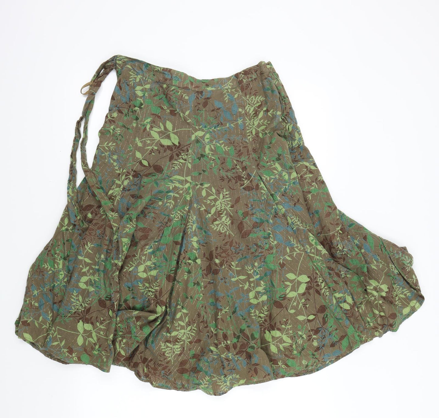 Monsoon Womens Green Floral  Flare Skirt Size 10