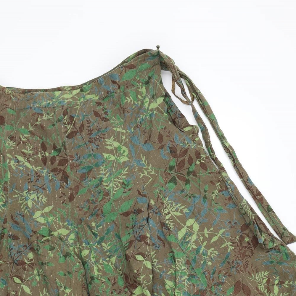 Monsoon Womens Green Floral  Flare Skirt Size 10