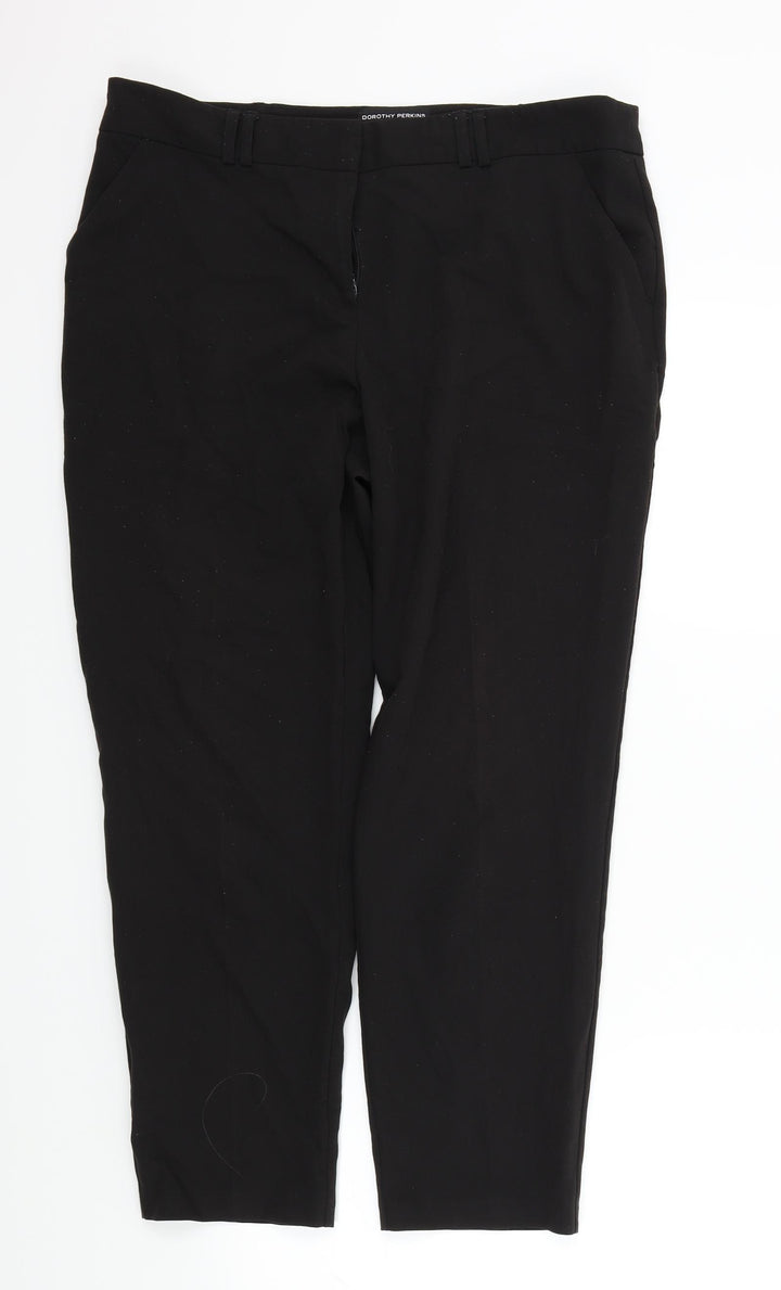 Dorothy Perkins Womens Black   Trousers  Size 14 L25 in