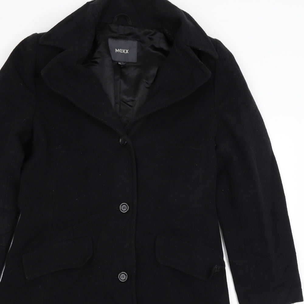 Mexx Womens Black   Overcoat Coat Size 10