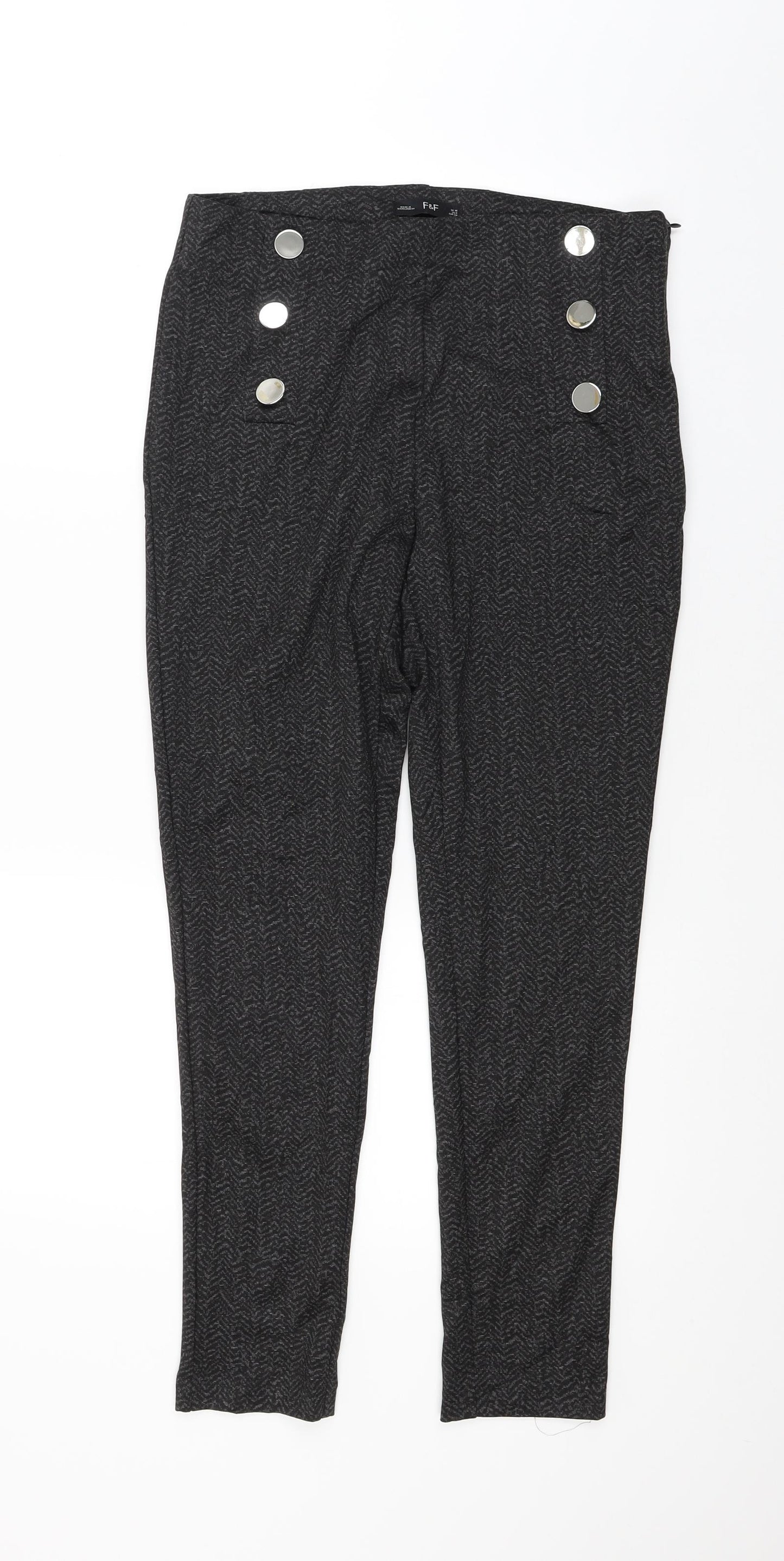 F&F Womens Grey   Trousers  Size 10 L24 in