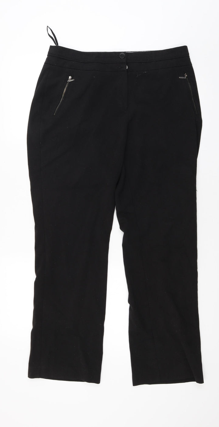 M&Co Womens Black Trousers Size 12 L28 in