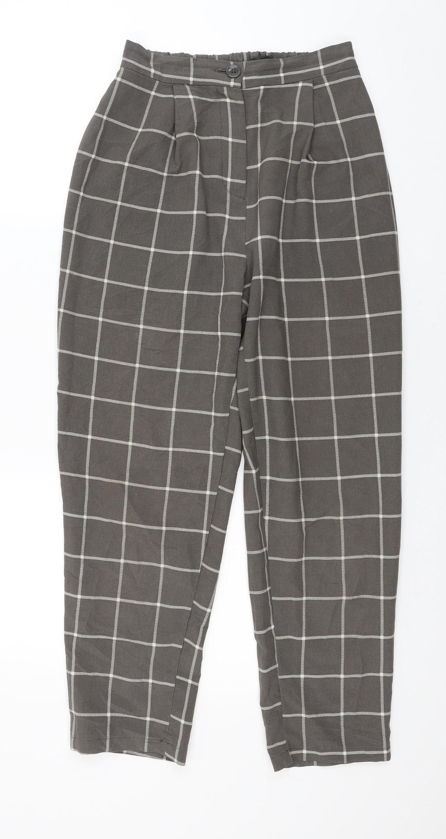 Divided Womens Brown Check  Trousers  Size 6 L23 in