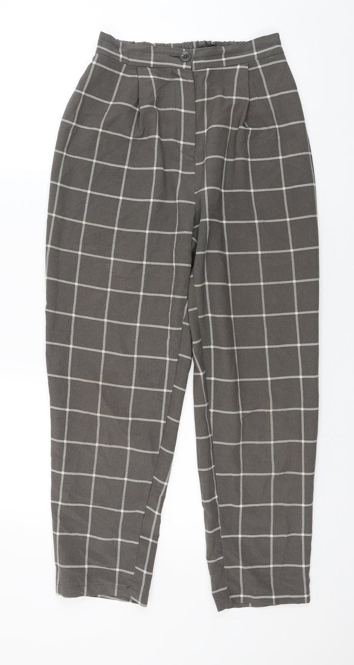 Divided Womens Brown Check  Trousers  Size 6 L23 in