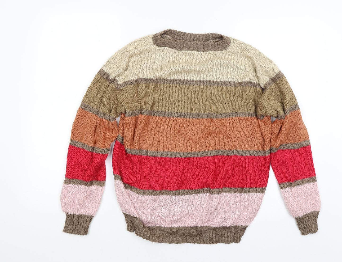 Kacoo Womens Multicoloured Striped Knit Pullover Jumper Size M