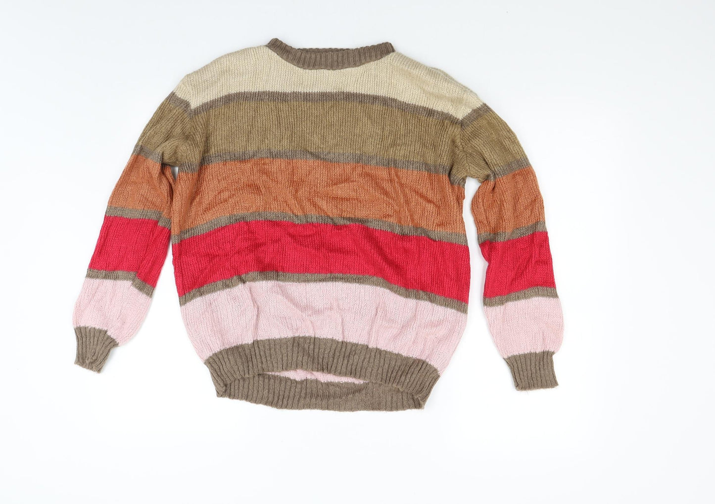 Kacoo Womens Multicoloured Striped Knit Pullover Jumper Size M