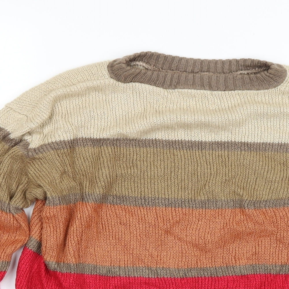 Kacoo Womens Multicoloured Striped Knit Pullover Jumper Size M