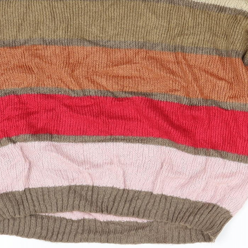 Kacoo Womens Multicoloured Striped Knit Pullover Jumper Size M