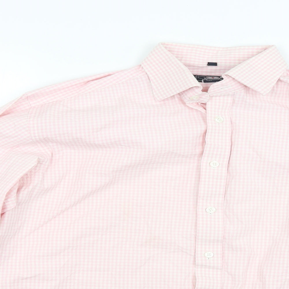 Oxford cambridge Mens Pink Check   Dress Shirt Size 15.5