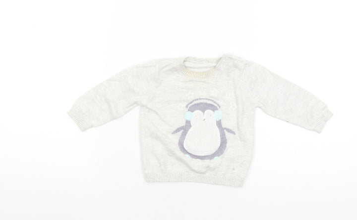 Mini Club Baby Grey   Pullover Jumper Size 6-9 Months