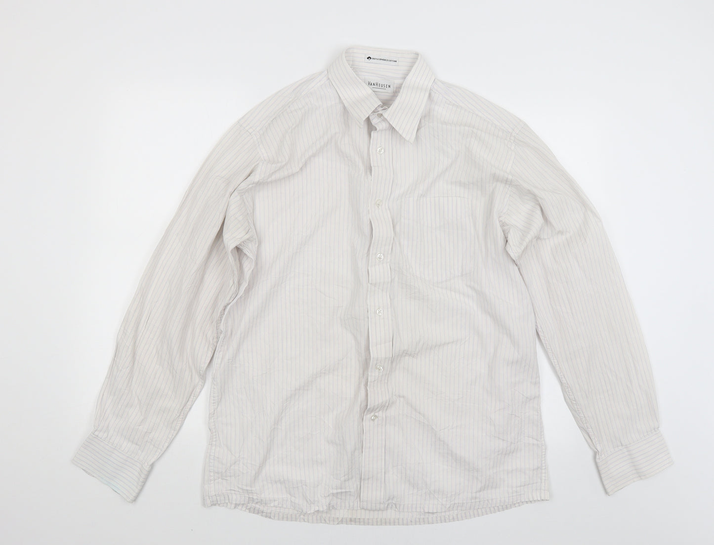 Van Heusen Mens White    Button-Up Size 16.5