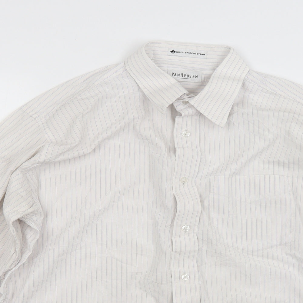 Van Heusen Mens White    Button-Up Size 16.5