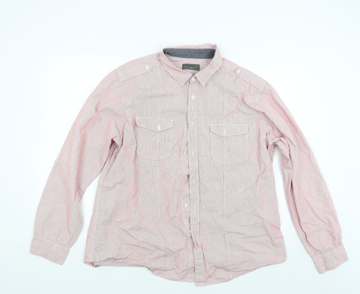 Burton Mens Red Striped Button-Up Size 2XL