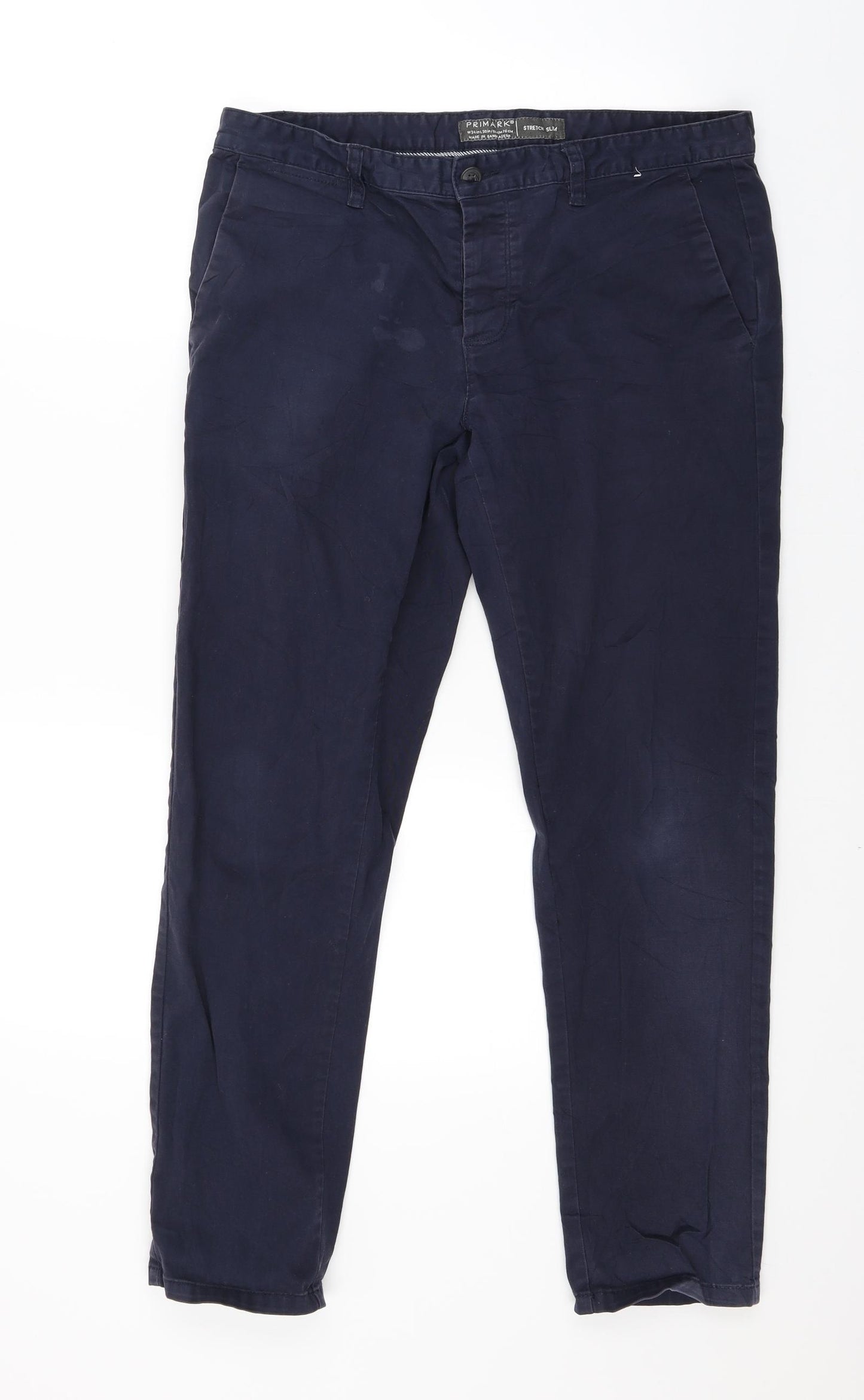 Primark Mens Blue   Chino Trousers Size 34 L30 in