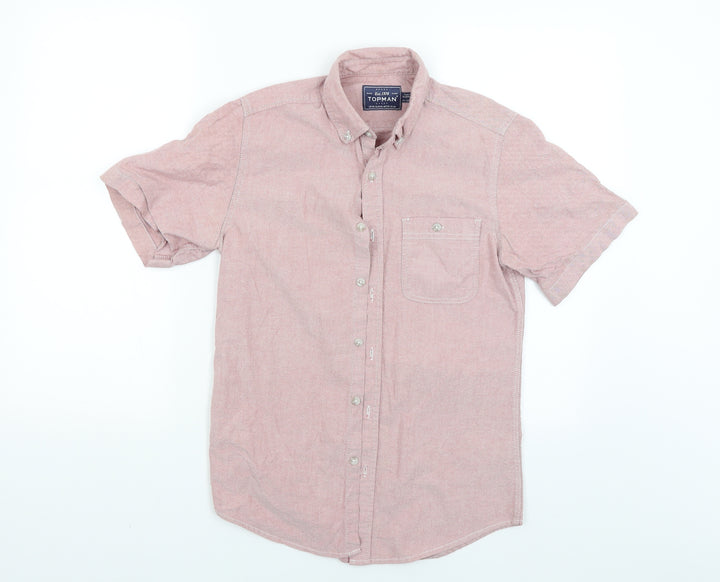 Topman Mens Red Button-Up Size XS