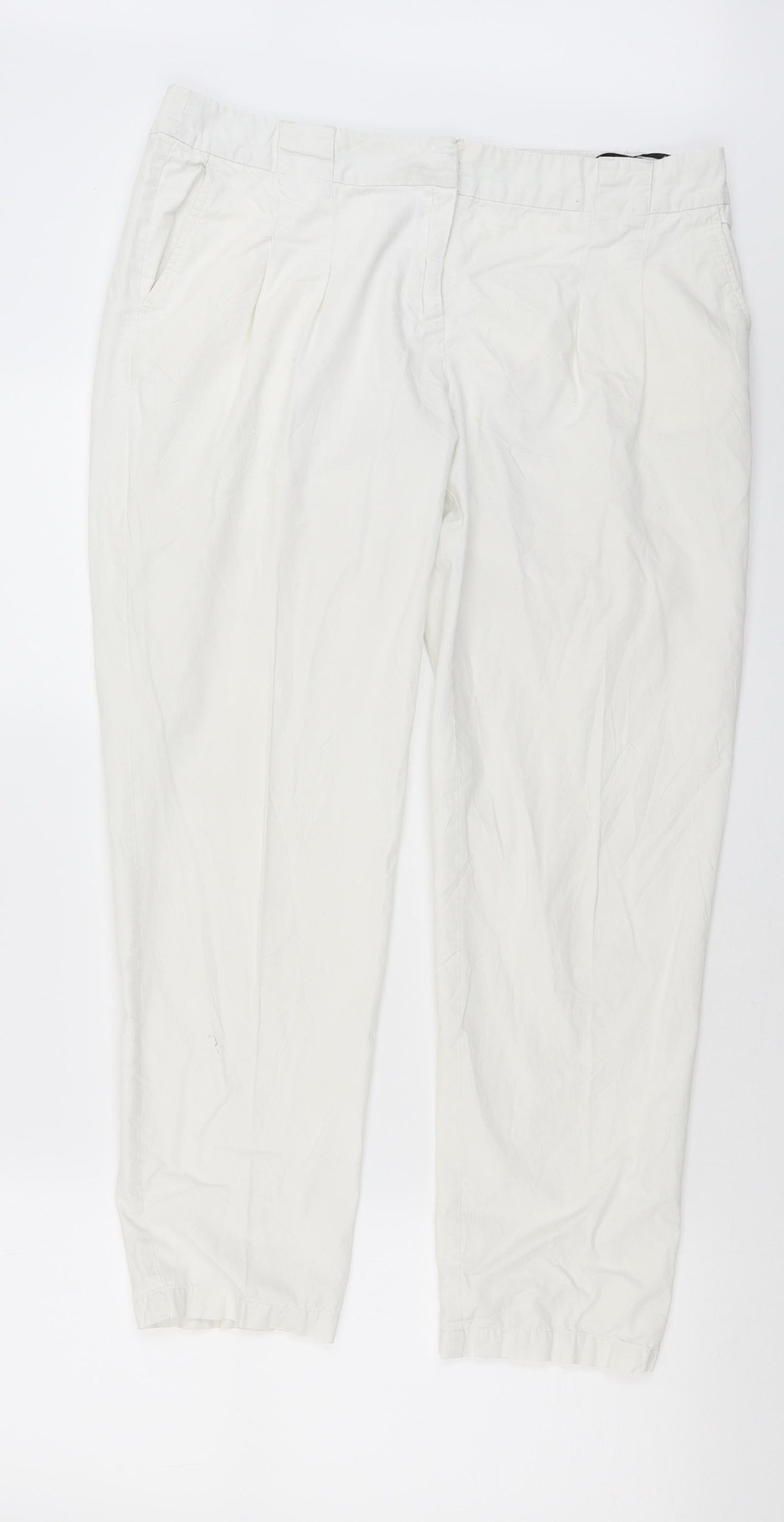 Warehouse Womens White   Trousers  Size 12 L25 in