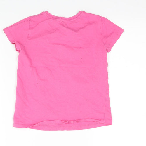 Pep & co Girls Pink   Basic T-Shirt Size 6-7 Years  - Sleep Over
