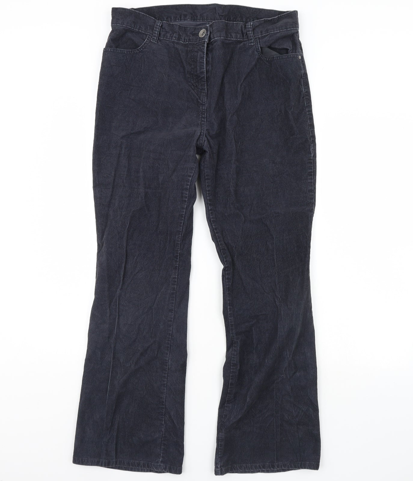 Preworn Womens Blue  Corduroy Flared Jeans Size 34 in L30 in