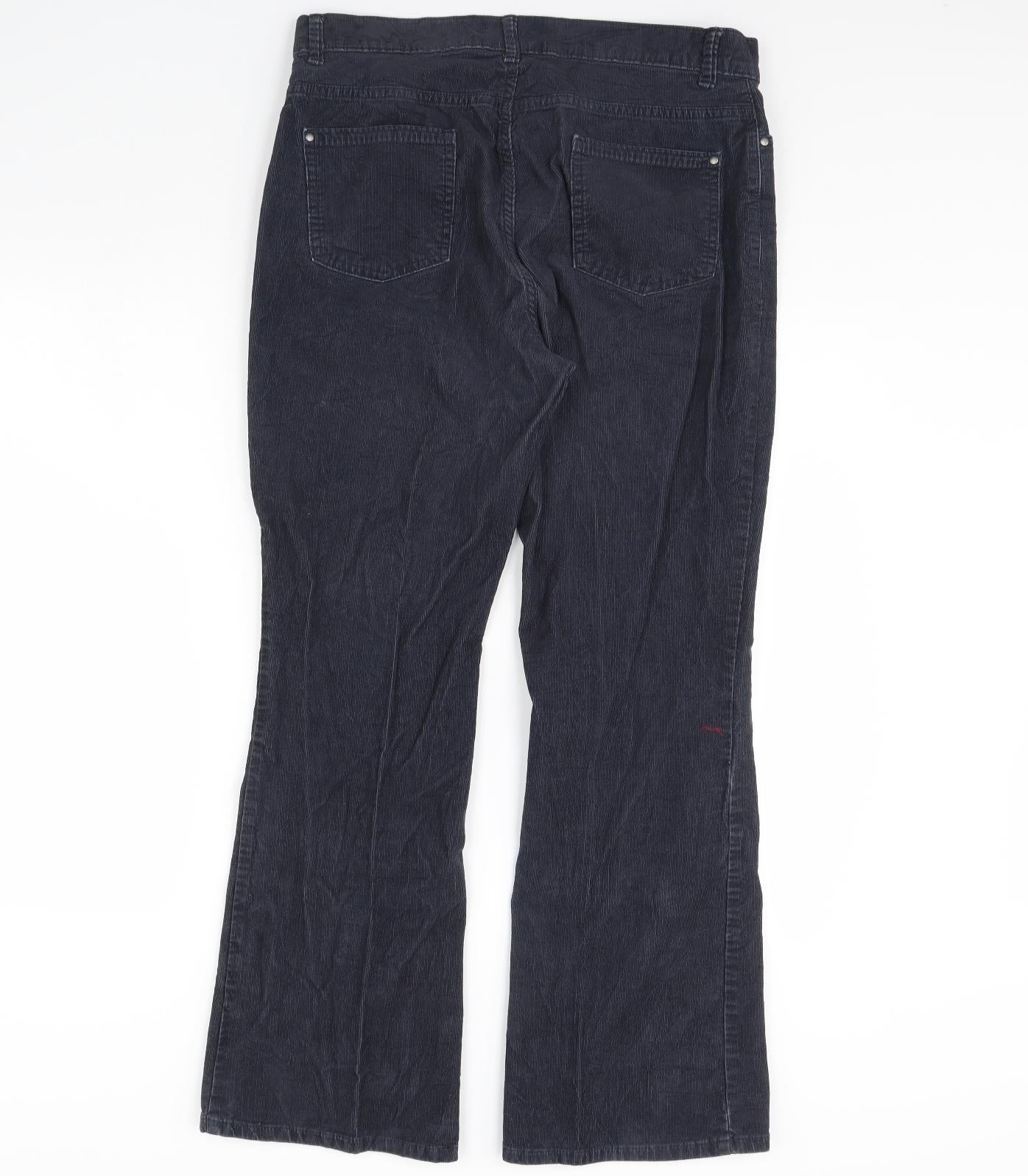 Preworn Womens Blue  Corduroy Flared Jeans Size 34 in L30 in