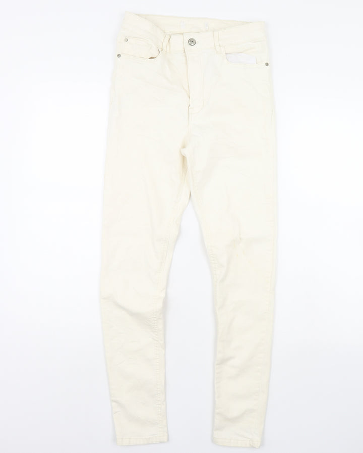 Mng Womens Ivory   Skinny Jeans Size 28 in L30 in