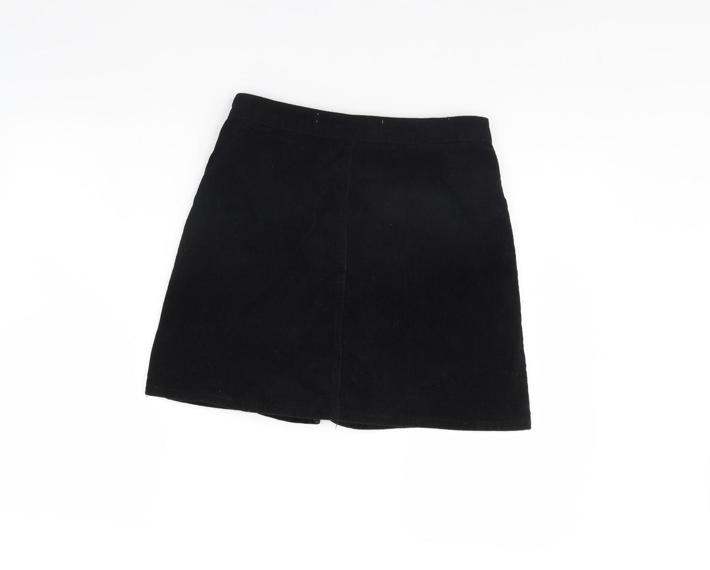 Denim & Co. Womens Black  Corduroy Mini Skirt Size 10