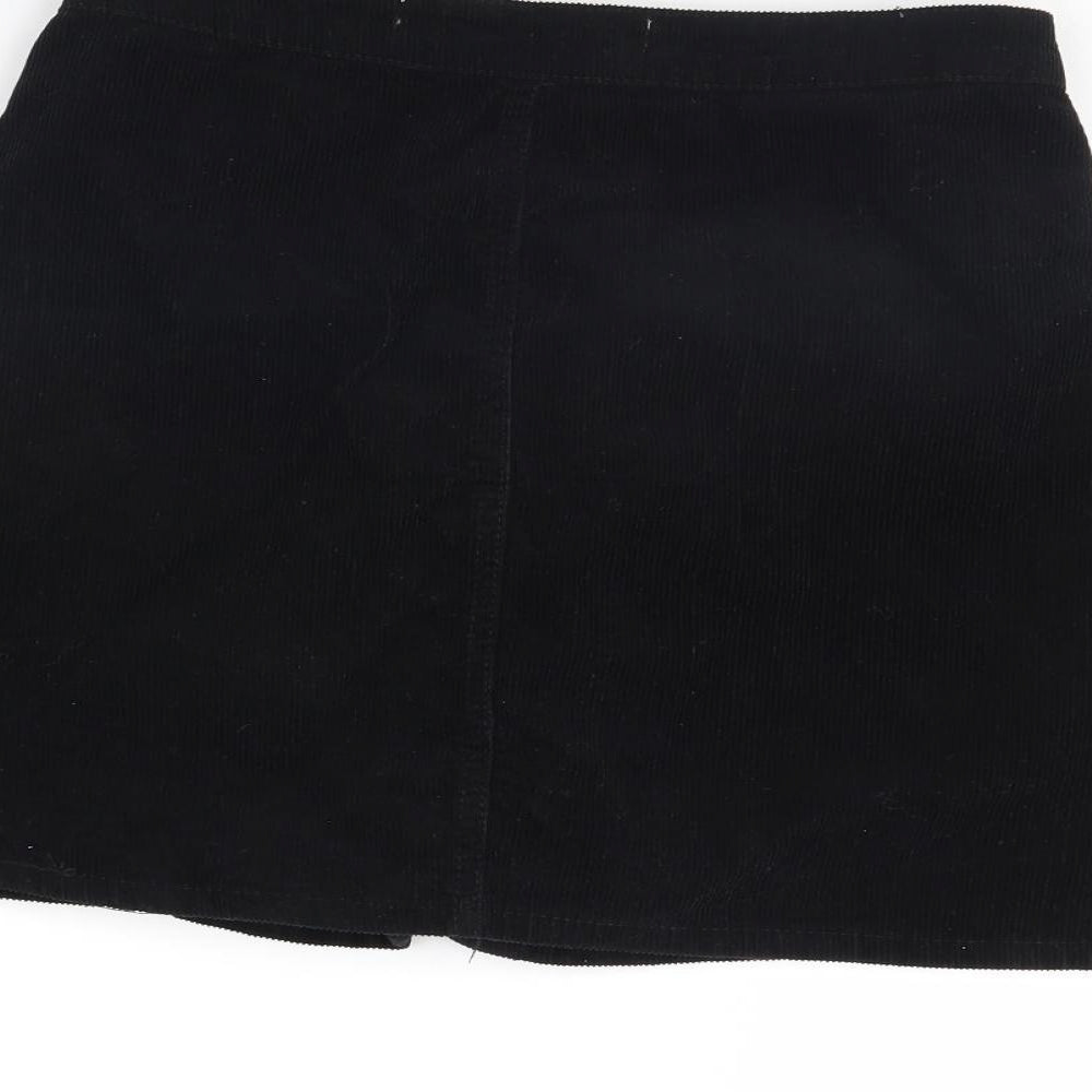 Denim & Co. Womens Black  Corduroy Mini Skirt Size 10