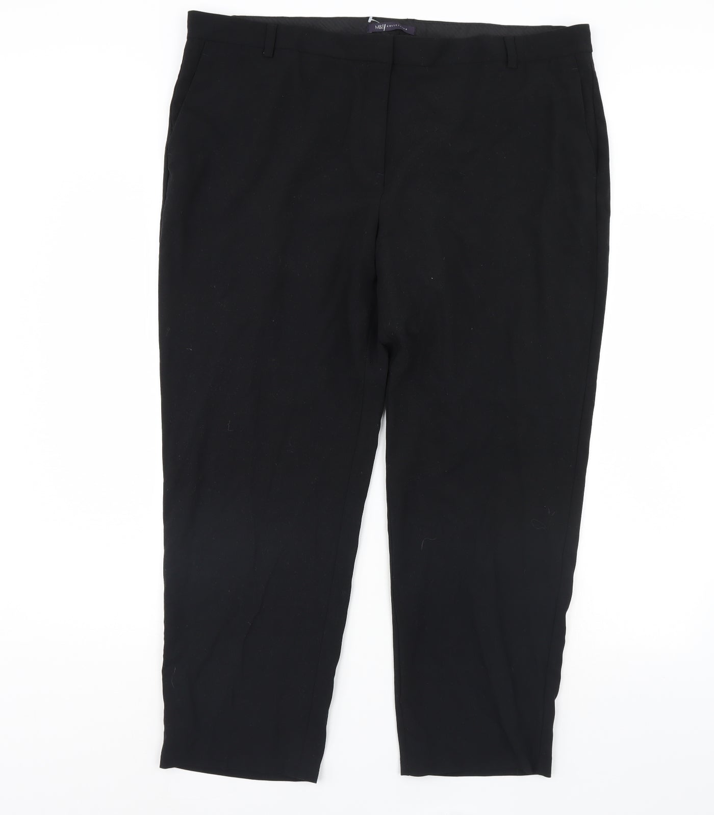 m&s Womens Black   Trousers  Size 20 L27 in