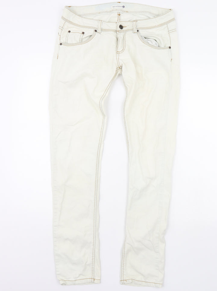 Terranova Womens White   Straight Jeans Size L L30 in
