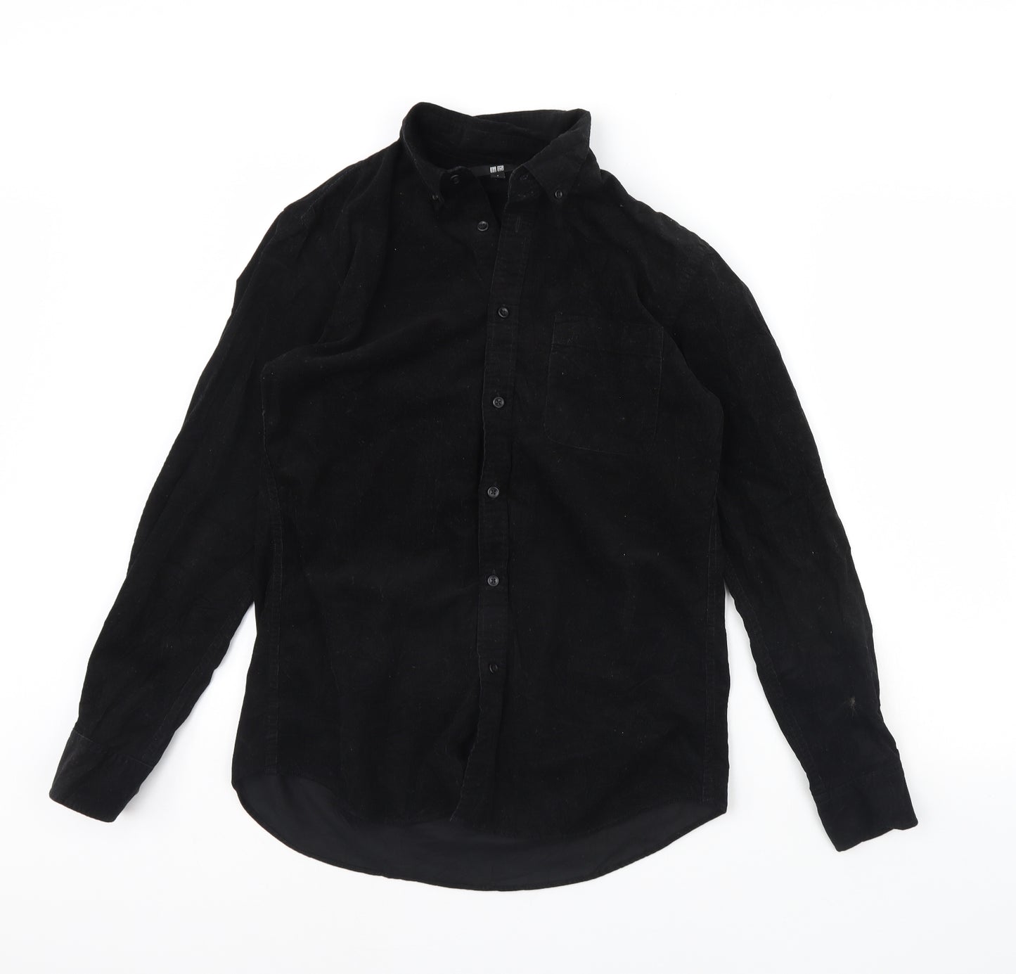 Uniqlo Mens Black  Corduroy  Button-Up Size S