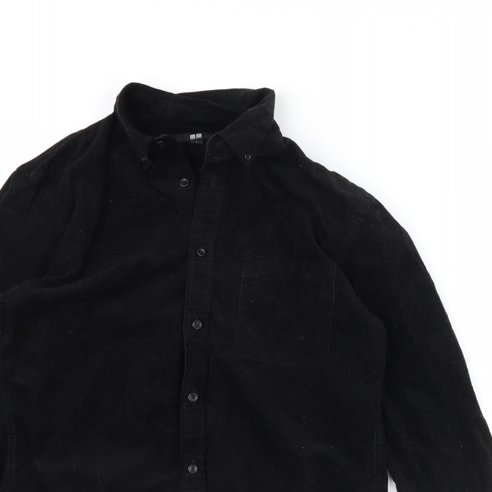 Uniqlo Mens Black  Corduroy  Button-Up Size S