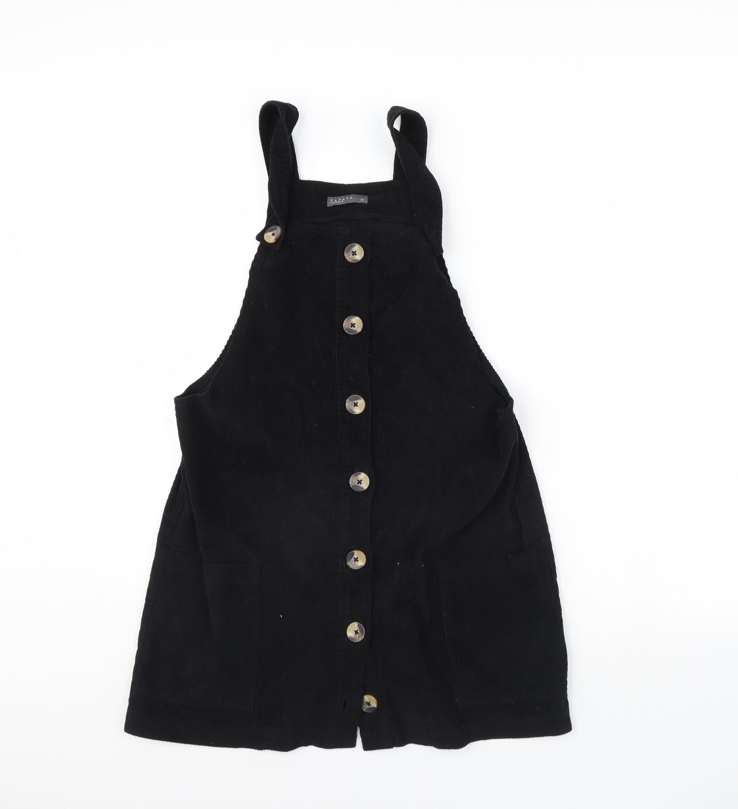 Papaya Womens Black   Pinafore/Dungaree Dress  Size 14