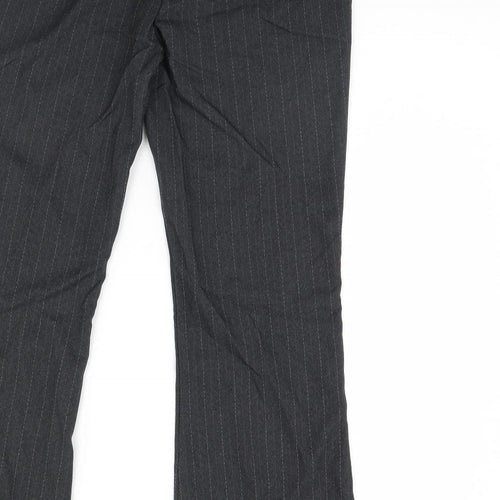 F&F Womens Grey Striped  Dress Pants Trousers Size 14 L30 in