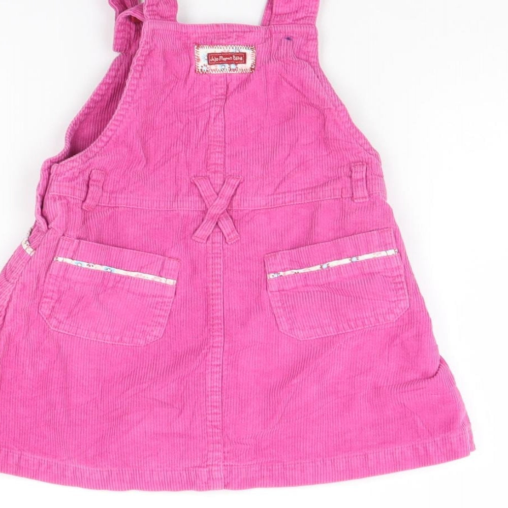 JoJo Maman Bébé Girls Pink  Corduroy Pinafore/Dungaree Dress  Size 2 Years