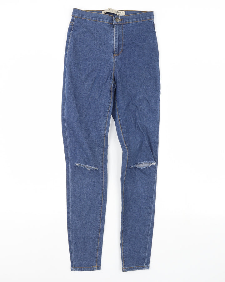 Denim & Co. Womens Blue   Skinny Jeans Size 8 L28 in