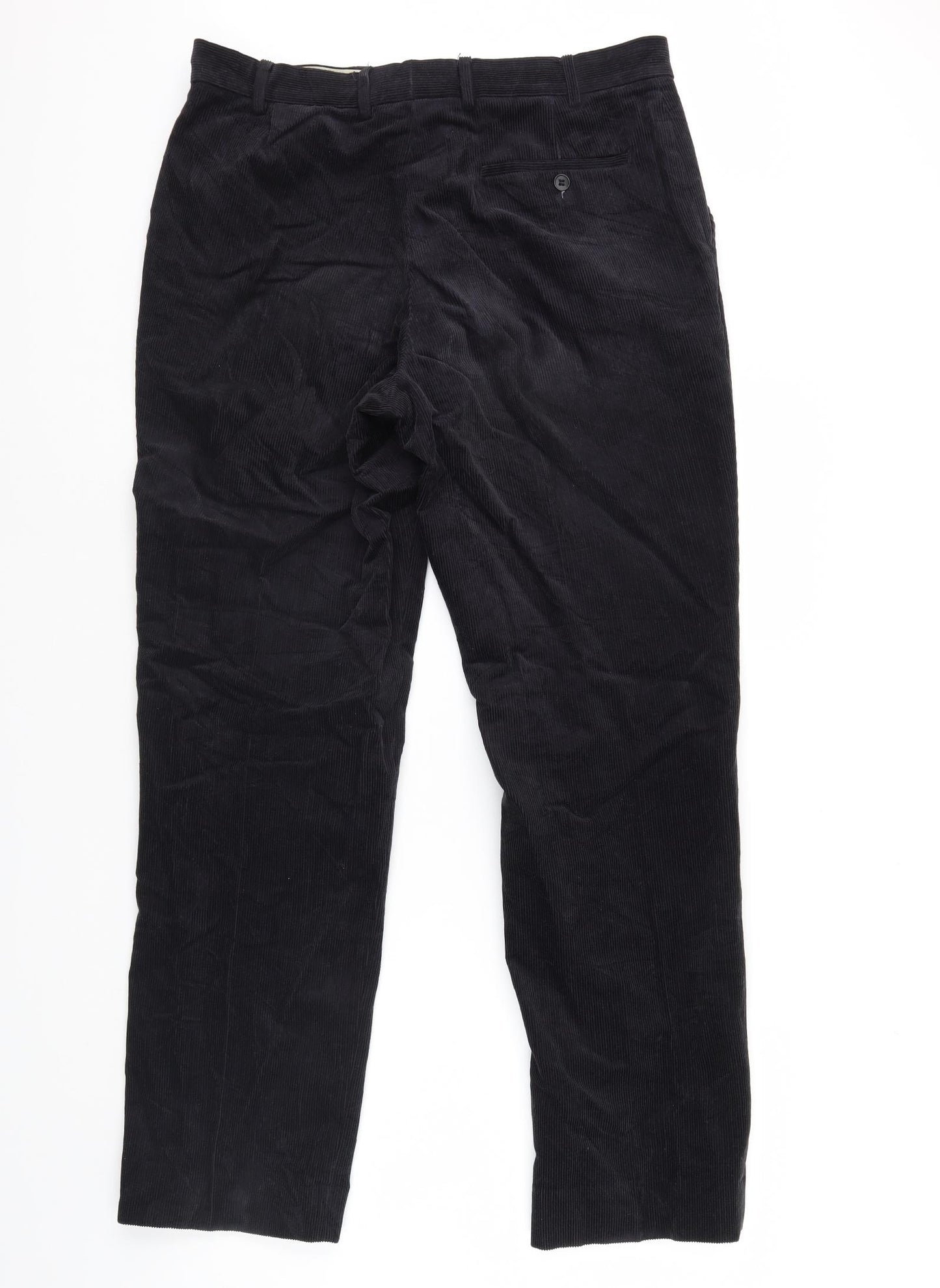 m&s Mens Black  Corduroy Trousers  Size 36 L30 in