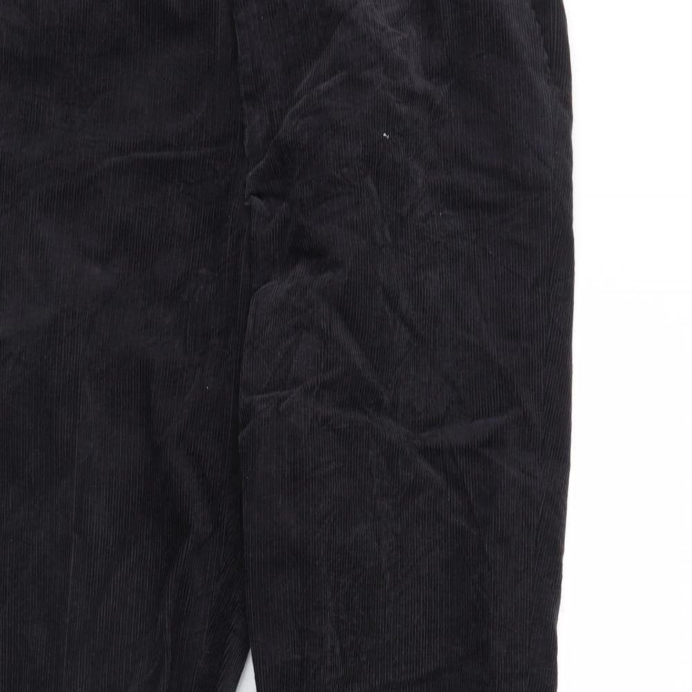 m&s Mens Black  Corduroy Trousers  Size 36 L30 in