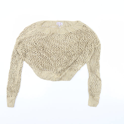 Be beau Womens Gold   Pullover Jumper Size 8