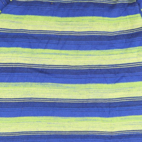 Olsen Womens Blue Striped  Pullover Jumper Size 12