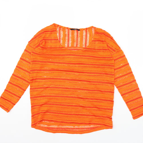 NEXT Womens Orange Striped  Pullover Jumper Size 8