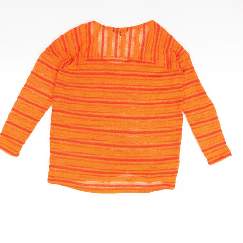 NEXT Womens Orange Striped  Pullover Jumper Size 8
