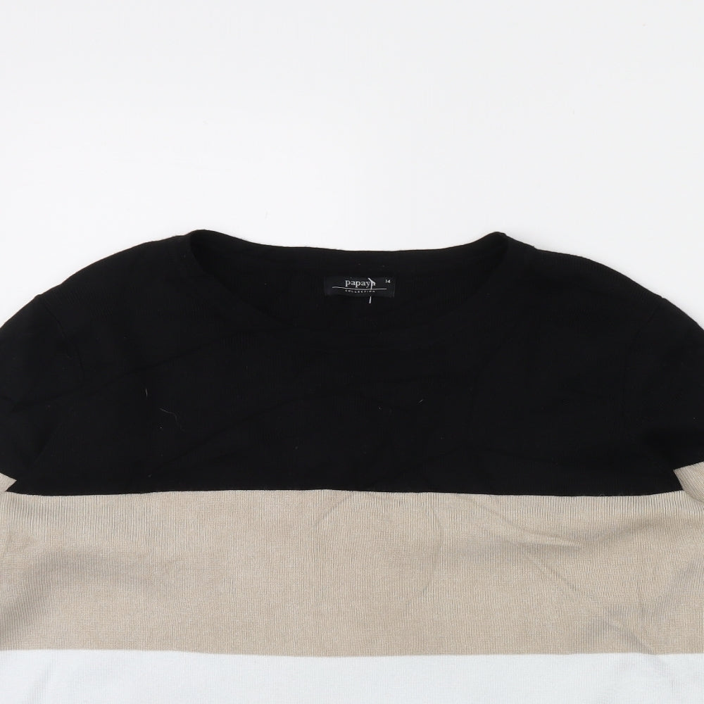 Papaya Womens Black   Pullover Jumper Size 14