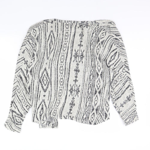 Primark Womens White Geometric  Jacket  Size M